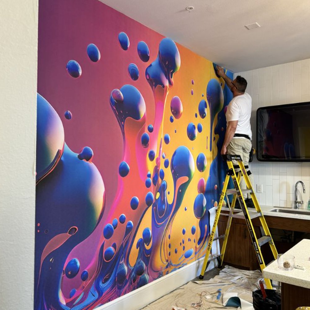 Luxury wallpaper installation